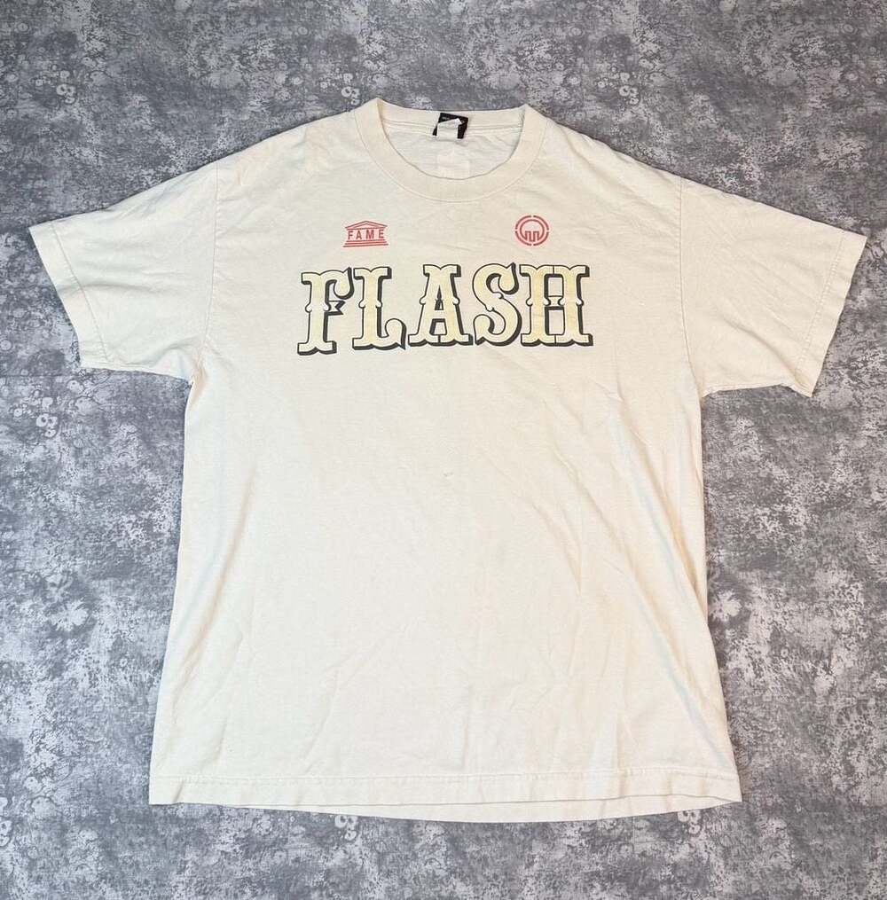 Mojo-Labs FLASH Size Large White Cotton T-Shirt